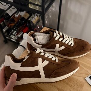 Brown and White Womens Sneakers Suede UNWORN UNUSED